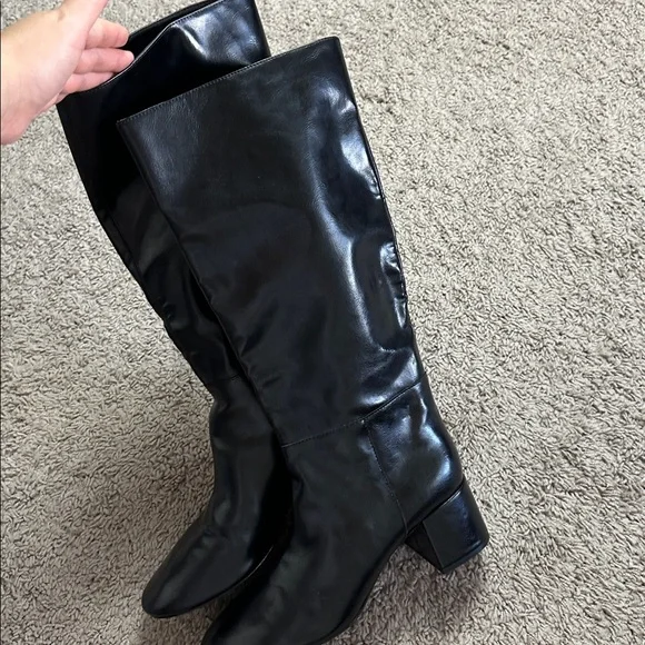 NWT Zara WIDE HEELED TOPSTITCHED BOOTS - Picture 5 of 15